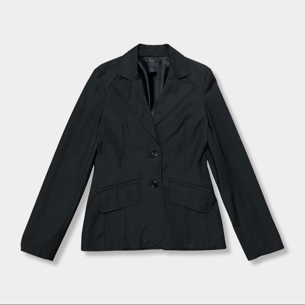 Frenchi Nordstrom Black Fitted Career Work Business Blazer Dress Suit Jacket S